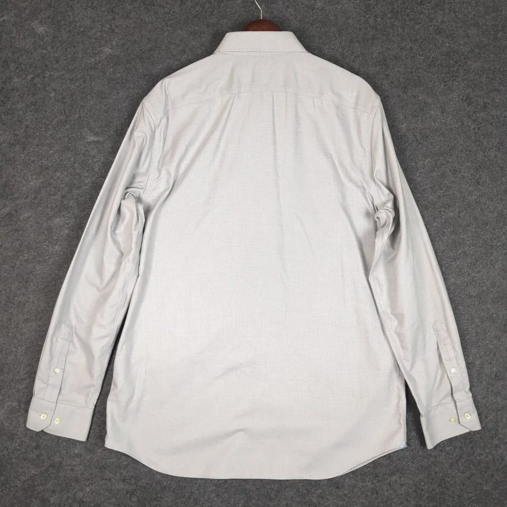 Banana Republic Mens XL Grant Fit Non-Iron Cotton Stretch Gray Dress Shirt